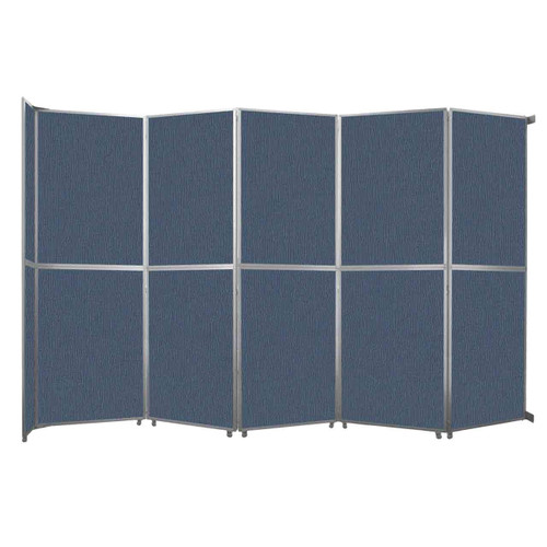 Operable Wall Folding Room Divider 19'6" x 12'3" Ocean Fabric - Silver Trim