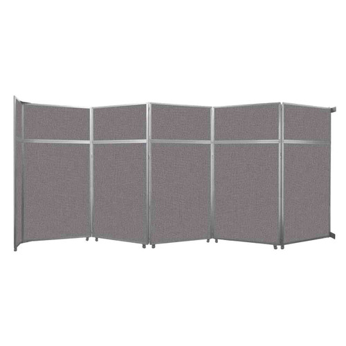 Operable Wall Folding Room Divider 19'6" x 8'5-1/4" Speckled Gray Fabric - Silver Trim