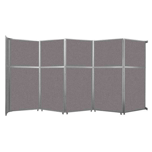 Operable Wall Folding Room Divider 19'6" x 10'3/4" Speckled Gray Fabric - Silver Trim