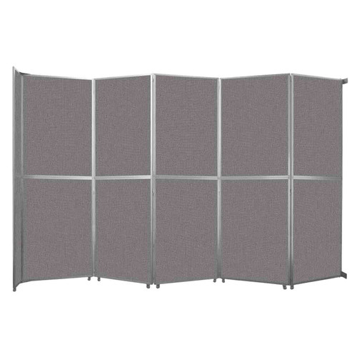Operable Wall Folding Room Divider 19'6" x 12'3" Speckled Gray Fabric - Silver Trim