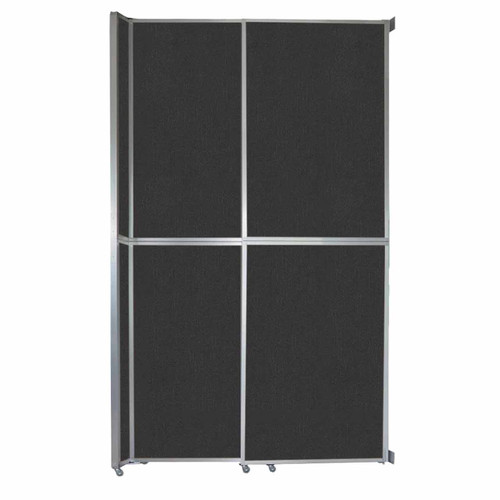 Operable Wallª Sliding Room Divider 6'10" x 12'3" Black Fabric - Silver Trim