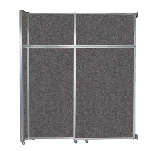 Operable Wall™ Sliding Room Divider 6'10" x 8'5-1/4" Charcoal Gray Fabric - Silver Trim