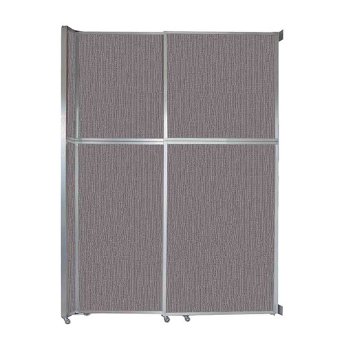Operable Wall Sliding Room Divider 6'10" x 10'3/4" Speckled Gray Fabric - Silver Trim