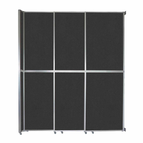 Operable Wallª Sliding Room Divider 9'9" x 12'3" Black Fabric - Silver Trim