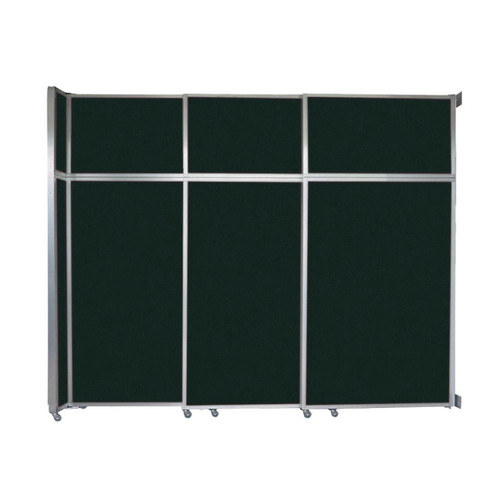 Operable Wallª Sliding Room Divider 9'9" x 8'5-1/4" Forest Green Fabric - Silver Trim