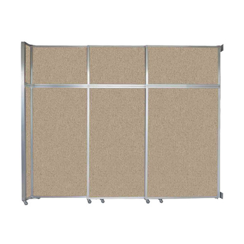 Operable Wall™ Sliding Room Divider 9'9" x 8'5-1/4" Rye Fabric - Silver Trim