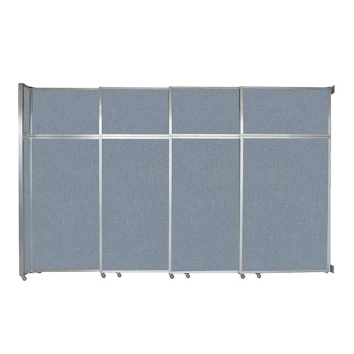 Operable Wallª Sliding Room Divider 12'8" x 8'5-1/4" Powder Blue Fabric - Silver Trim