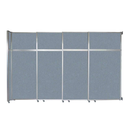 Operable Wall™ Sliding Room Divider 12'8" x 8'5-1/4" Powder Blue Fabric - Silver Trim