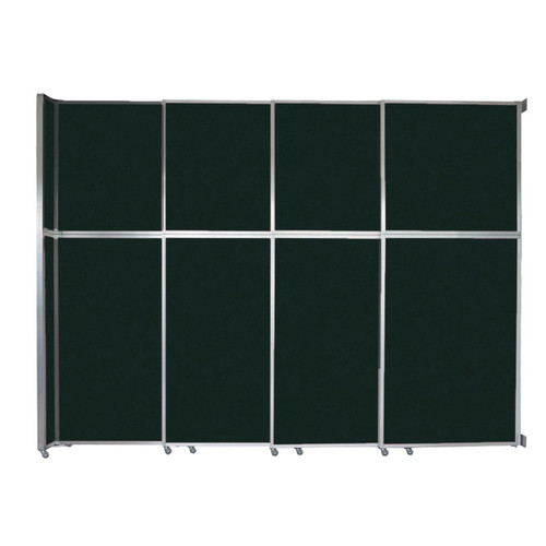 Operable Wall Sliding Room Divider 12'8" x 10'3/4" Forest Green Fabric - Silver Trim
