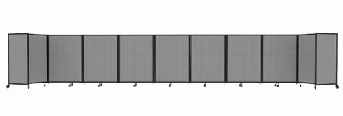Room Divider 360 Folding Portable Partition 25' x 4' Ash Gray Fabric