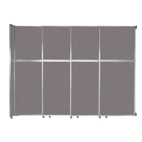 Operable Wall Sliding Room Divider 12'8" x 10'3/4" Speckled Gray Fabric - Silver Trim