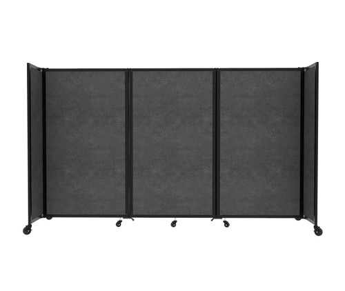 Room Divider 360 Folding Portable Partition 8'6" x 5' Classic Gray Fabric