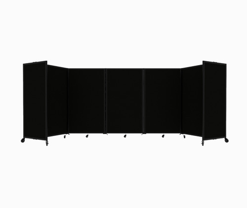 Room Divider 360 Folding Portable Partition 14" x 5' Black Fabric