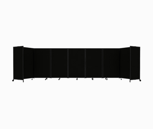 Room Divider 360 Folding Portable Partition 19'6" x 5' Black Fabric