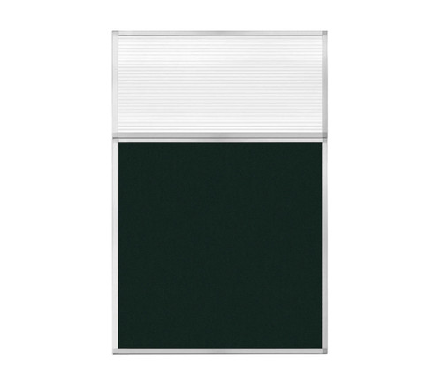 Portable and Acoustic Partition Hush Panelª Configurable Cubicle Partition 4' x 6' Forest Green Fabric Clear Fluted Window