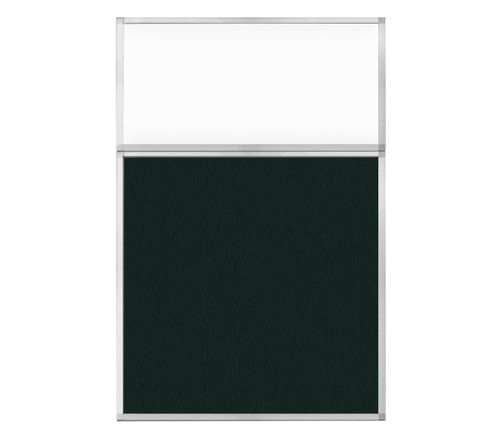 Portable and Acoustic Partition Hush Panelª Configurable Cubicle Partition 4' x 6' Forest Green Fabric Clear Window