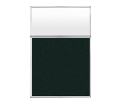 Portable and Acoustic Partition Hush Panelª Configurable Cubicle Partition 4' x 6' Forest Green Fabric Frosted Window