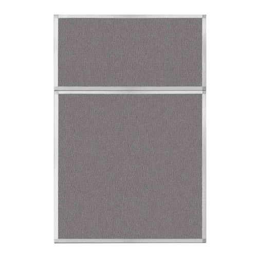 Portable and Acoustic Partition Hush Panel Configurable Cubicle Partition 4' x 6' Speckled Gray Fabric