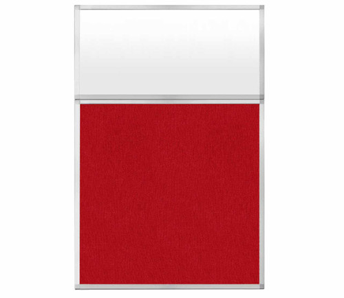 4' x 6' W/ Window Red Fabric Frosted Window