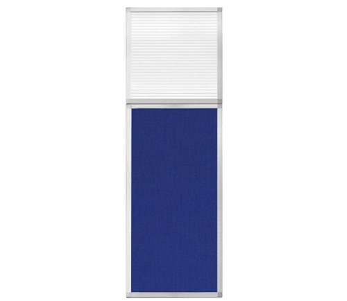 2' x 6' W/ Window Royal Blue Fabric Clear Fluted Window