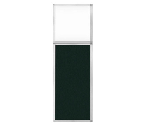 Portable and Acoustic Partition Hush Panelª Configurable Cubicle Partition 2' x 6' Forest Green Fabric Clear Window