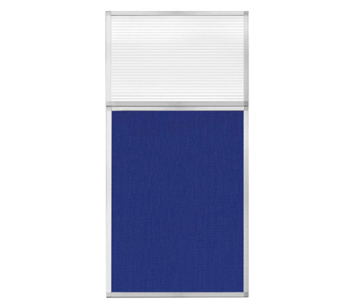 3' x 6' W/ Window Royal Blue Fabric Clear Fluted Window