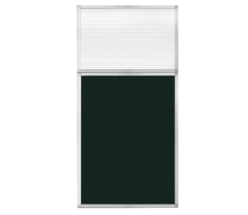 Portable and Acoustic Partition Hush Panelª Configurable Cubicle Partition 3' x 6' Forest Green Fabric Clear Fluted Window
