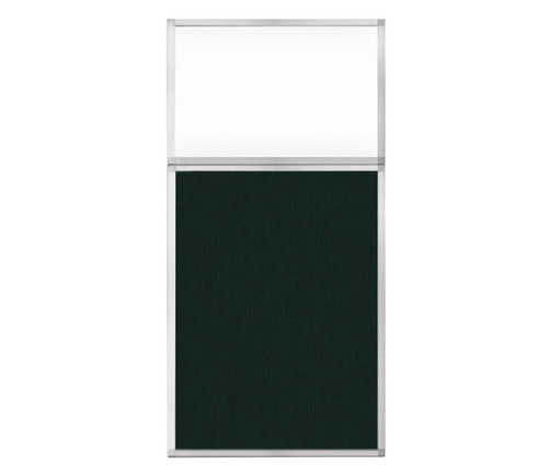 Portable and Acoustic Partition Hush Panelª Configurable Cubicle Partition 3' x 6' Forest Green Fabric Clear Window