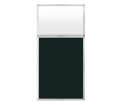 Portable and Acoustic Partition Hush Panelª Configurable Cubicle Partition 3' x 6' Forest Green Fabric Frosted Window