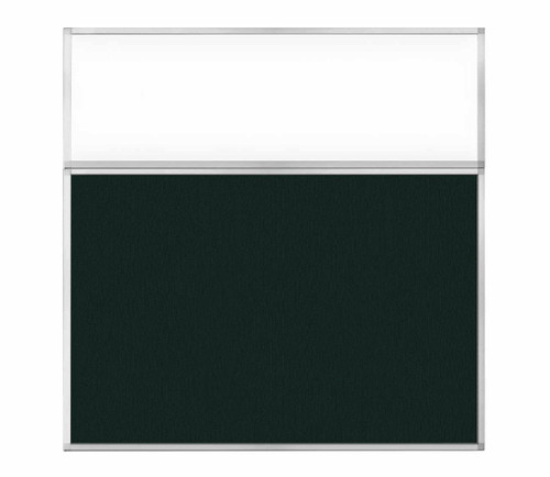 Portable and Acoustic Partition Hush Panelª Configurable Cubicle Partition 6' x 6' Forest Green Fabric Clear Window