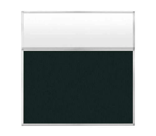 Portable and Acoustic Partition Hush Panelª Configurable Cubicle Partition 6' x 6' Forest Green Fabric Frosted Window