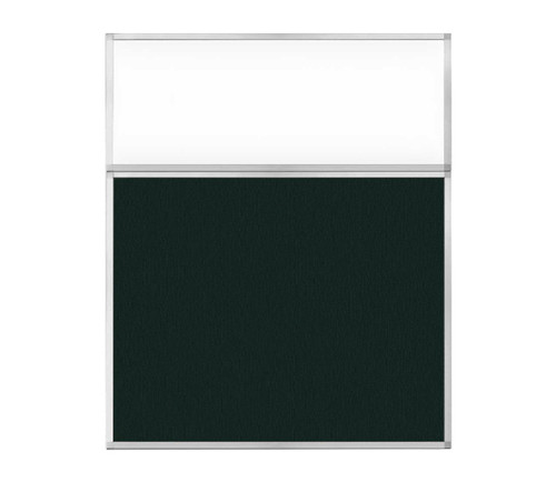 Portable and Acoustic Partition Hush Panelª Configurable Cubicle Partition 5' x 6' Forest Green Fabric Clear Window