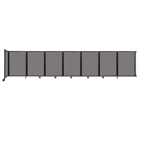 Wall-Mounted Room Divider 360 Folding Partition 19'6" x 4' Speckled Gray Fabric