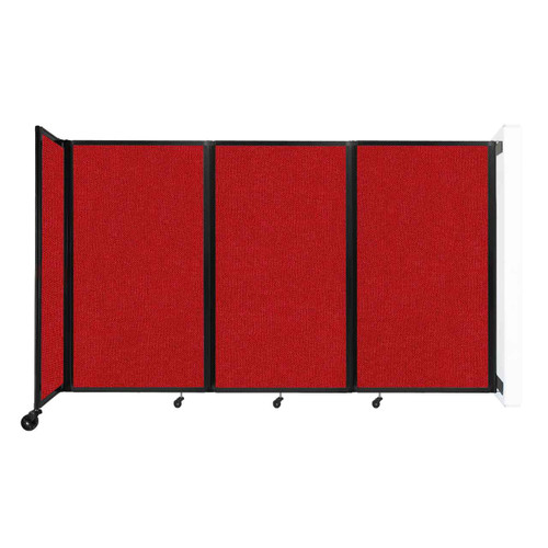 Wall-Mounted Room Divider 360¨ Folding Partition 8'6" x 5' Red Fabric