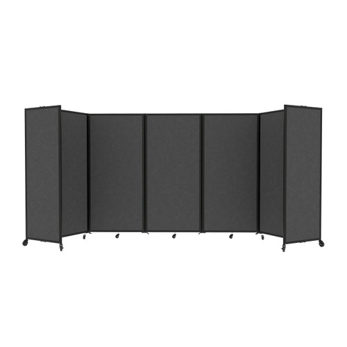 Room Divider 360 Folding Portable Partition 14' x 6' Classic Gray Fabric