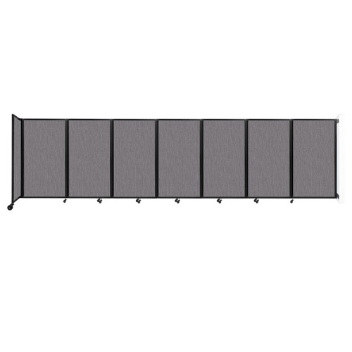 Wall-Mounted Room Divider 360 Folding Partition 19'6" x 5' Speckled Gray Fabric