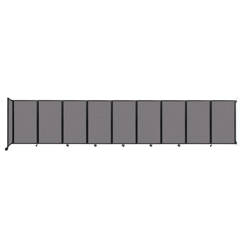 Wall-Mounted Room Divider 360 Folding Partition 25' x 5' Speckled Gray Fabric
