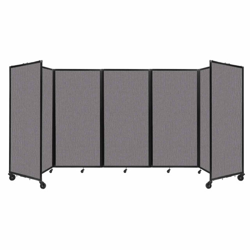Room Divider 360 Folding Portable Partition 14' x 6' Speckled Gray Fabric