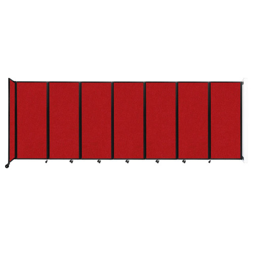 Wall-Mounted Room Divider 360¨ Folding Partition 19'6" x 6'10" Red Fabric