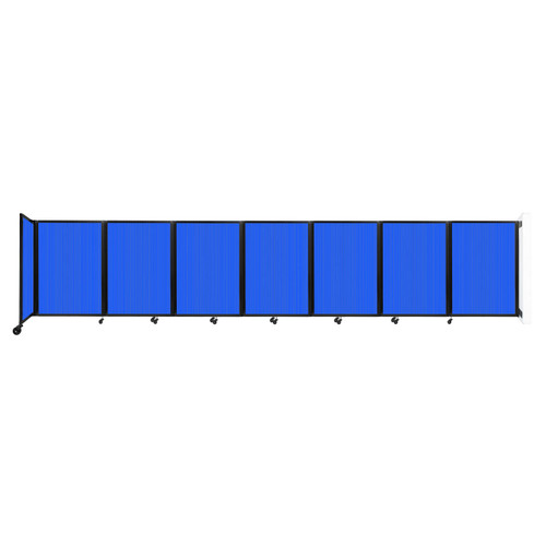 Wall-Mounted Room Divider 360¨ Folding Partition 19'6" x 4' Blue Polycarbonate