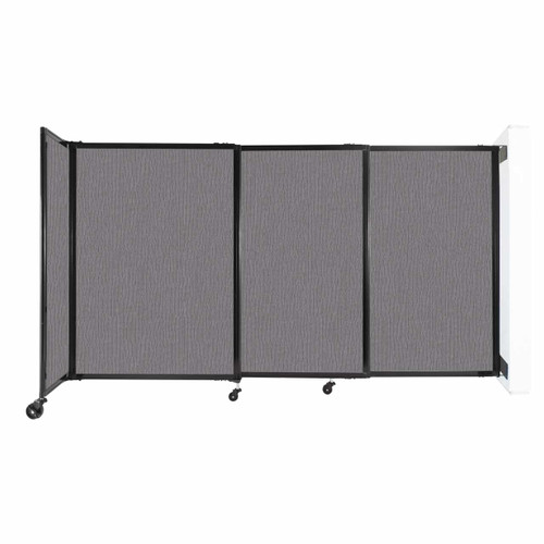 Wall-Mounted StraightWall Sliding Partition 7'2" x 4' Speckled Gray Fabric