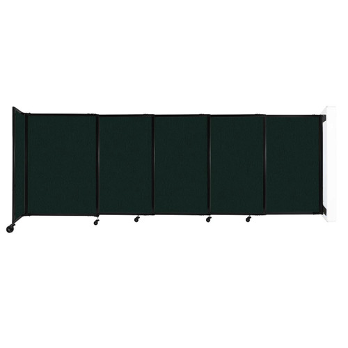 Wall-Mounted StraightWallª Sliding Partition 11'3" x 4' Forest Green Fabric