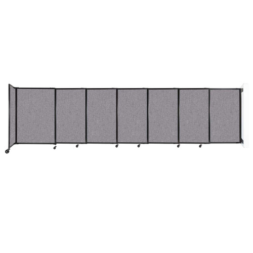 Wall-Mounted StraightWallª Sliding Partition 15'6" x 4' Cloud Gray Fabric
