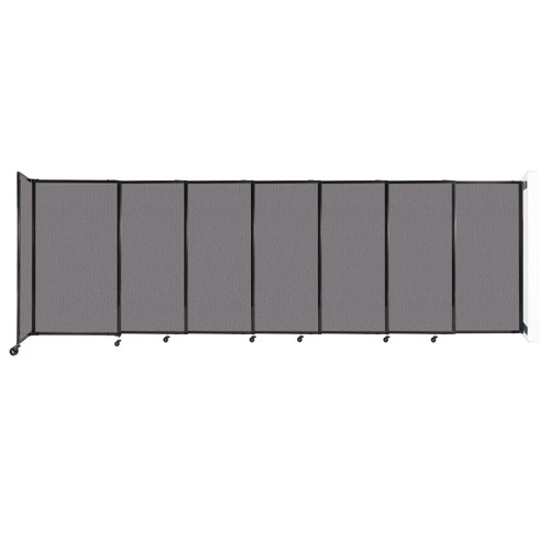 Wall-Mounted StraightWall Sliding Partition 15'6" x 5' Speckled Gray Fabric