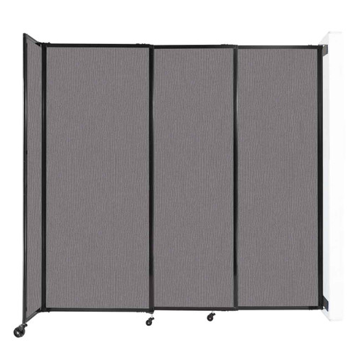 Wall-Mounted StraightWall Sliding Partition 7'2" x 6'10" Speckled Gray Fabric