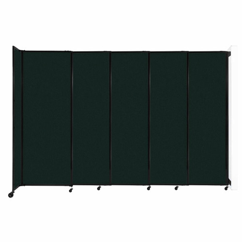 Wall-Mounted StraightWallª Sliding Partition 11'3" x 7'6" Forest Green Fabric