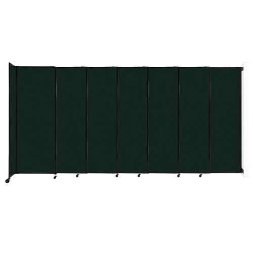 Wall-Mounted StraightWallª Sliding Partition 15'6" x 7'6" Forest Green Fabric