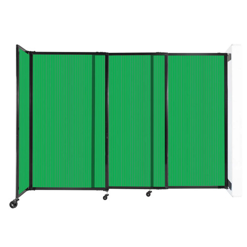 StraightWall Wall-Mounted Sliding Partition 7'2" x 5' Green Poly Polycarbonate