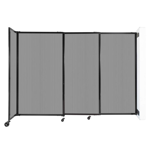 StraightWall Wall-Mounted Sliding Partition 7'2" x 5' Light Gray Poly Polycarbonate