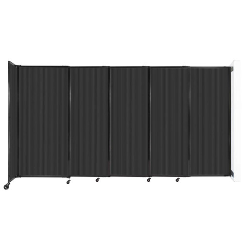 StraightWallÃ¨ Wall-Mounted Sliding Partition 11"3' x 6' Dark Gray Poly Polycarbonate
